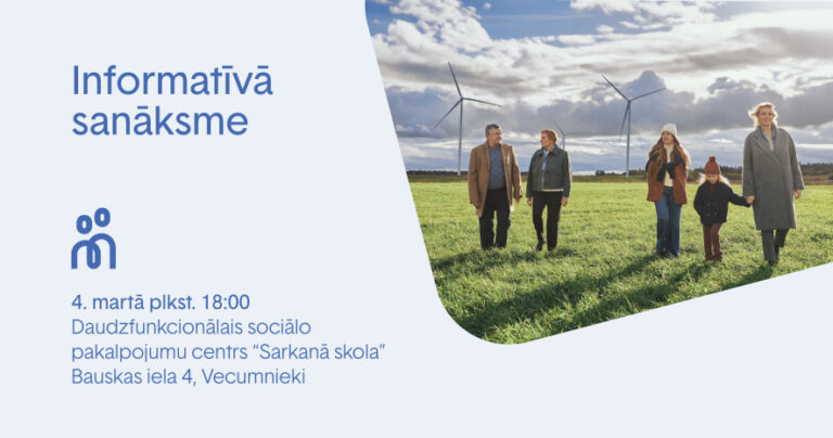 Aicinājums uz informatīvo sanāksmi par “Stelpe–1” vēja parka ieceri